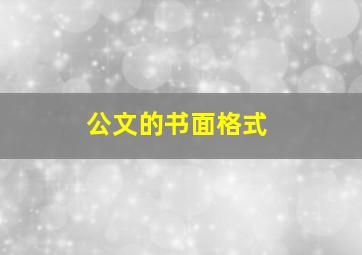 公文的书面格式