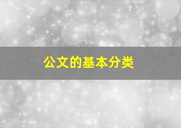 公文的基本分类