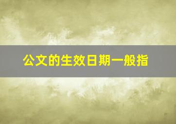 公文的生效日期一般指