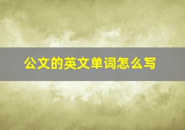 公文的英文单词怎么写