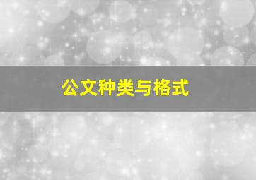 公文种类与格式