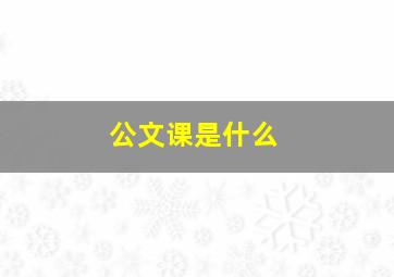 公文课是什么