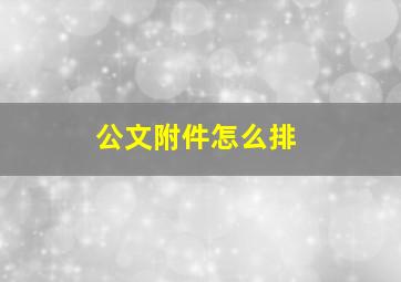 公文附件怎么排