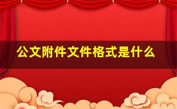 公文附件文件格式是什么