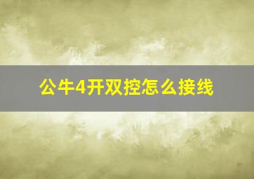 公牛4开双控怎么接线