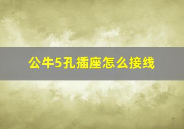 公牛5孔插座怎么接线