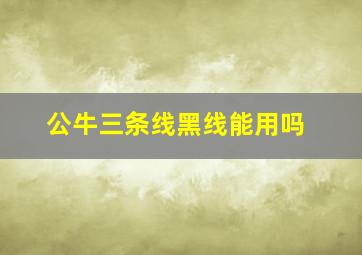 公牛三条线黑线能用吗