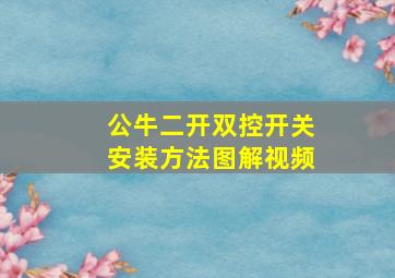 公牛二开双控开关安装方法图解视频