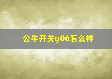 公牛开关g06怎么样