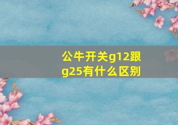 公牛开关g12跟g25有什么区别