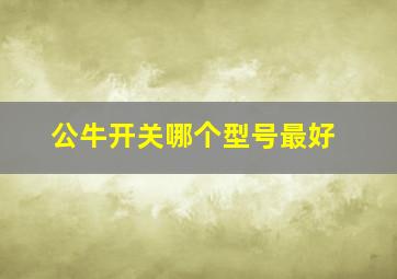 公牛开关哪个型号最好