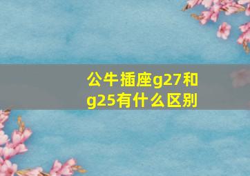 公牛插座g27和g25有什么区别