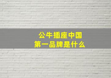 公牛插座中国第一品牌是什么