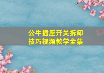 公牛插座开关拆卸技巧视频教学全集