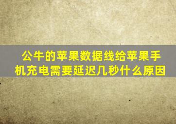 公牛的苹果数据线给苹果手机充电需要延迟几秒什么原因