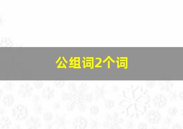 公组词2个词