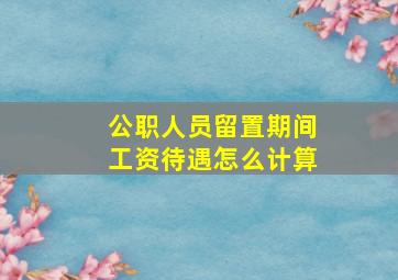 公职人员留置期间工资待遇怎么计算