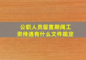 公职人员留置期间工资待遇有什么文件规定