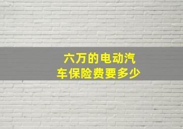 六万的电动汽车保险费要多少