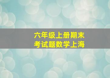 六年级上册期末考试题数学上海