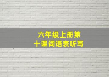 六年级上册第十课词语表听写