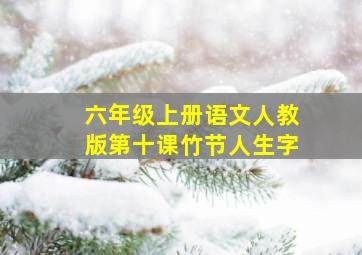 六年级上册语文人教版第十课竹节人生字