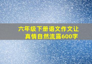 六年级下册语文作文让真情自然流露600字