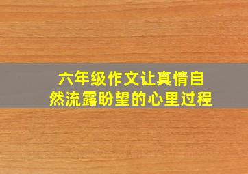 六年级作文让真情自然流露盼望的心里过程