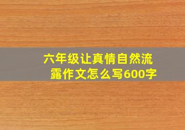 六年级让真情自然流露作文怎么写600字