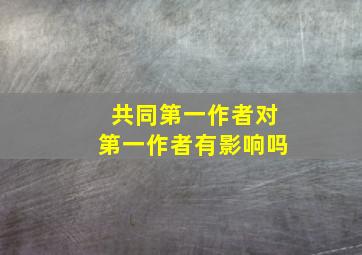 共同第一作者对第一作者有影响吗