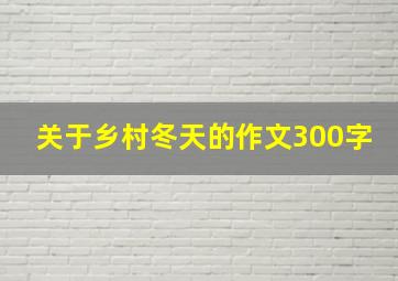 关于乡村冬天的作文300字