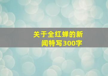 关于全红蝉的新闻特写300字