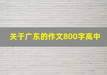 关于广东的作文800字高中