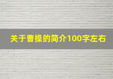 关于曹操的简介100字左右