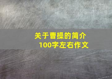 关于曹操的简介100字左右作文