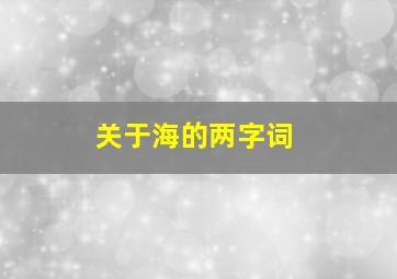 关于海的两字词