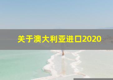 关于澳大利亚进口2020