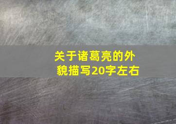 关于诸葛亮的外貌描写20字左右