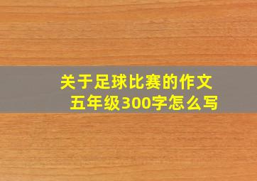 关于足球比赛的作文五年级300字怎么写