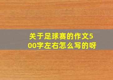 关于足球赛的作文500字左右怎么写的呀