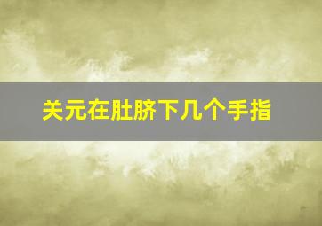 关元在肚脐下几个手指