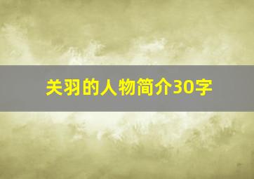 关羽的人物简介30字