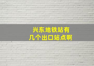 兴东地铁站有几个出口站点啊