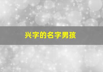 兴字的名字男孩