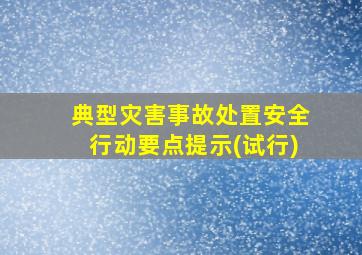 典型灾害事故处置安全行动要点提示(试行)