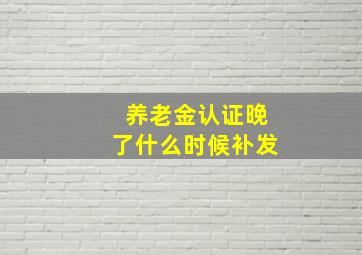 养老金认证晚了什么时候补发