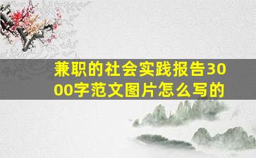 兼职的社会实践报告3000字范文图片怎么写的