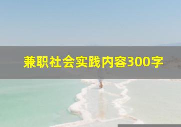 兼职社会实践内容300字