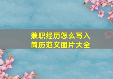 兼职经历怎么写入简历范文图片大全