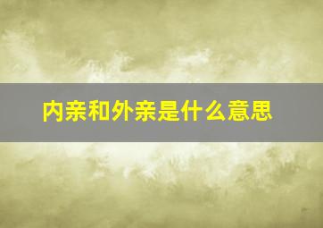 内亲和外亲是什么意思